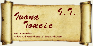 Ivona Tomčić vizit kartica